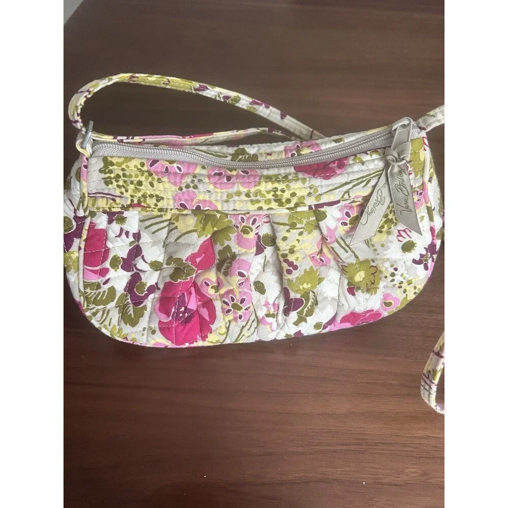 Vera Bradley Floral Quilted Small Crossbody Bag Adjustable Strap Zip Multicolor
